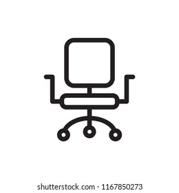 Office chair line flat vector icon for mobile application, button and website design. Illustration isolated on white background. EPS 10 design, logo, app, infographic, web
