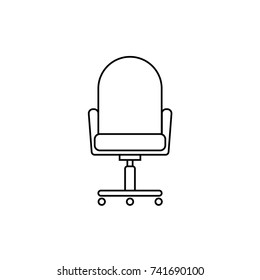 Office chair line. Flat vector. Black and white design.