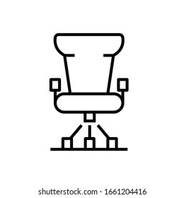 Office chair line icon, concept sign, outline vector illustration, linear symbol.