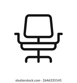 Office chair line icon, office furniture vector symbol with editable stroke