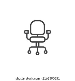 Office chair line icon. linear style sign for mobile concept and web design. Computer chair outline vector icon. Symbol, logo illustration. Vector graphics