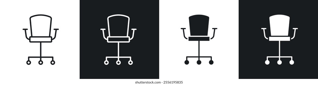 Office chair linear icon set for app, and web design.