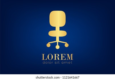 office chair logo. computer chair vector.