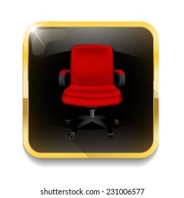 office chair With long shadow over app button