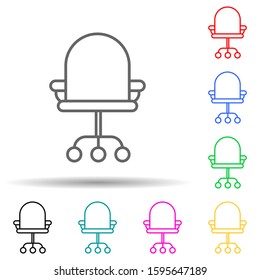 office chair multi color style icon. Simple thin line, outline vector of interview icons for ui and ux, website or mobile application