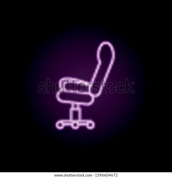 Office Chair On Wheels Neon Icon Stock Vektorgrafik Lizenzfrei 1396604672