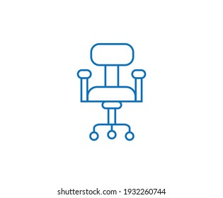 Símbolo de símbolo de icono de la silla de oficina y símbolo de icono de vector relleno