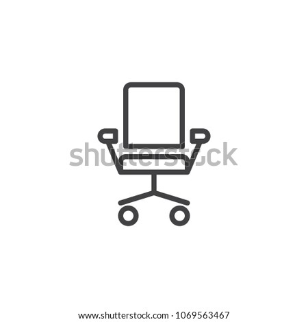 Office chair outline icon. linear style sign for mobile concept and web design. Ergonomic armchair simple line vector icon. Symbol, logo illustration. Pixel perfect vector graphics