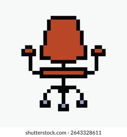 office chair pixel art icon vector illustration.