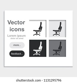 Office chair placed on web page template flat vector icon.