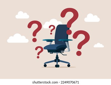 Office chair and questions. Job application questions.Post resumes.  Flat vector illustration.