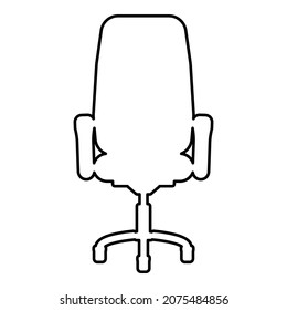 Office chair recliner contour outline icon black color vector illustration flat style simple image