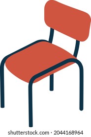 office chair red. cartoon isolated 2d vector