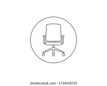 Office chair, seat icon. Vector illustration, flat design.