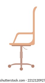 Office chair semi flat color vector object. Full sized item on white. Convenient element of interior. Business space arrangement simple cartoon style illustration for web graphic design and animation