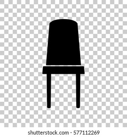 Office chair sign. Black icon on transparent background.