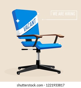 Office chair and a sign vacant