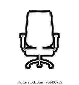 Office chair sign. Vector. Flat style black icon on white.