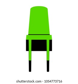 Office chair sign. Vector. Green 3d icon with black side on white background. Isolated.