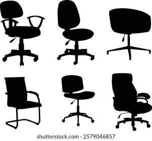 Office chair silhouette illustration. Company equipment for office.