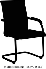 Office chair silhouette illustration. Company equipment for office.