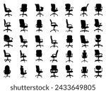 Office chair silhouette vector art white background