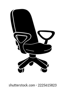 Office chair silhouette vector illustration. Isolated on white background