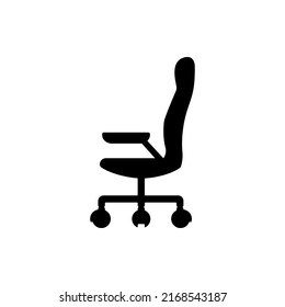 Office Chair Silhouette Vector Image. Best Office Chair Icon On White Background. Good element for mobile app design.