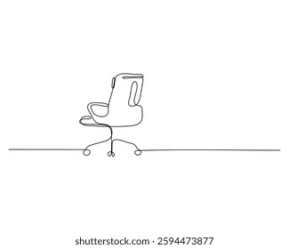 office chair single line continuous drawing illustration for business and interior design