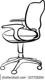 Office Chair Sketch Linear Isolate Vector Illustration