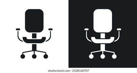 Office chair solid vector icon pack