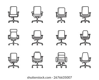Silla de oficina con estilo de trabajo sentado ilustración
