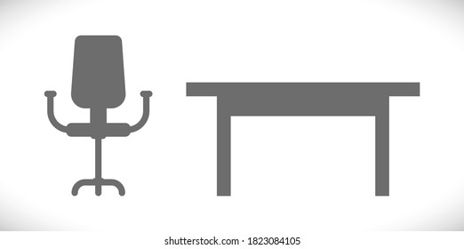 office chair and table concept icon