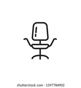 Office chair thin line icon. Revolving chair isolated outline sign. Modern furniture concept. Vector illustration symbol element for web design and apps.