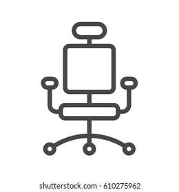 Office Chair Thin Line Vector Icon. Flat icon isolated on the white background. Editable EPS file. Vector illustration.