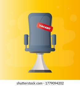 Office chair with vacancy table. The concept of search for employees, HR, vacancy. Vector.