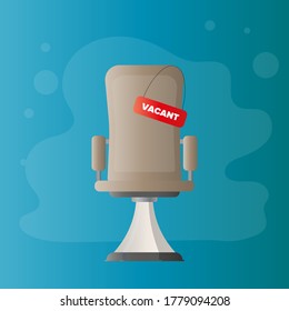 Office chair with vacancy table. The concept of search for employees, HR, vacancy. Vector.