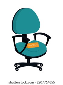 Office Chair With Vacant Sign Design