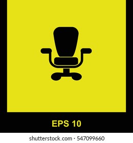 Office chair vector black icon. Isolated illustration. Business picture.