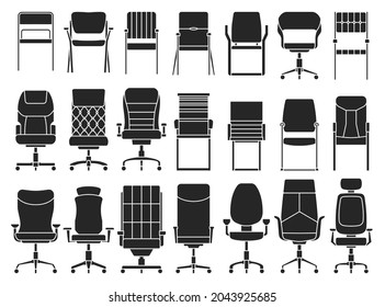 Office chair vector black set icon. Vector illustration armchair on white background. Isolated black set icon office chair.