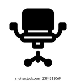 Icono vectorial de la silla de Office. Silla de oficina blanca y negra aislada de fondo blanco.