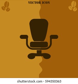 Office chair vector  icon. Coffee symbol background.