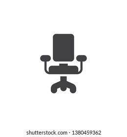 Office chair vector icon. filled flat sign for mobile concept and web design. Desk chair glyph icon. Symbol, logo illustration. Pixel perfect vector graphics