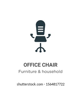 Office chair vector icon on white background. Flat vector office chair icon symbol sign from modern furniture and household collection for mobile concept and web apps design.