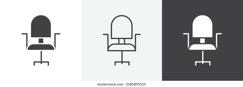 Office chair vector icons collection graphic designs for ui designs