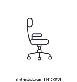 office chair, vector linear icon on white
