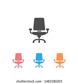 Office chair vector set icon on white
