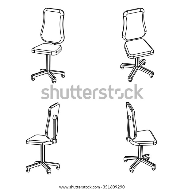 Office Chair Vector Sign Icons Set Stock Vector (Royalty Free) 351609290