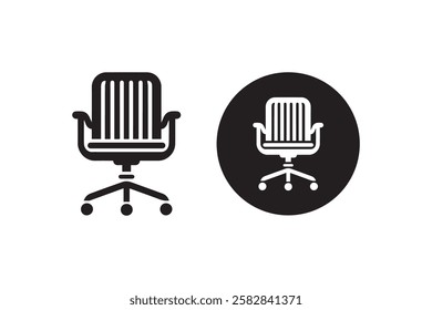 office chair vector silhouette isolated in white background