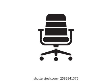 office chair vector silhouette isolated in white background